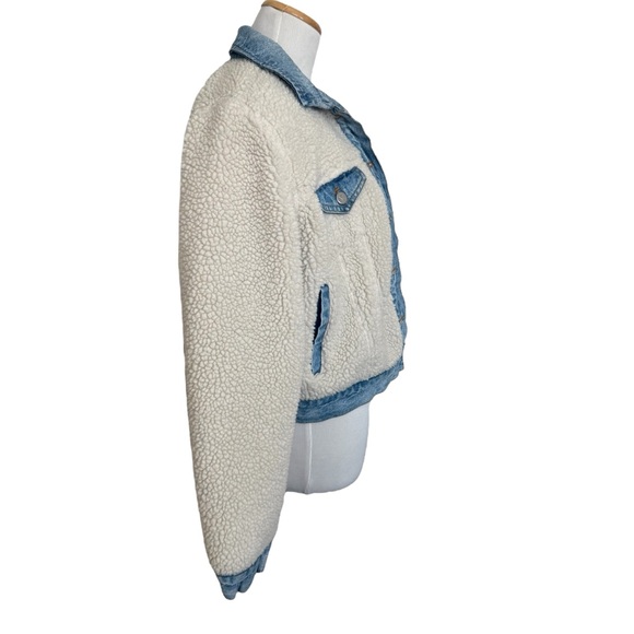 Anthropologie Pilcro & The Letterpress Denim Sherpa Jacket - Picture 2 of 6